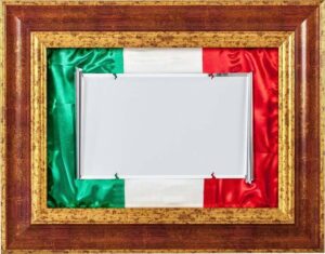targa incisa con cornice bandiera italiana